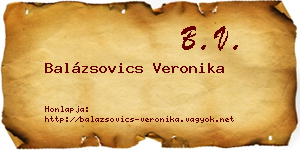 Balázsovics Veronika névjegykártya